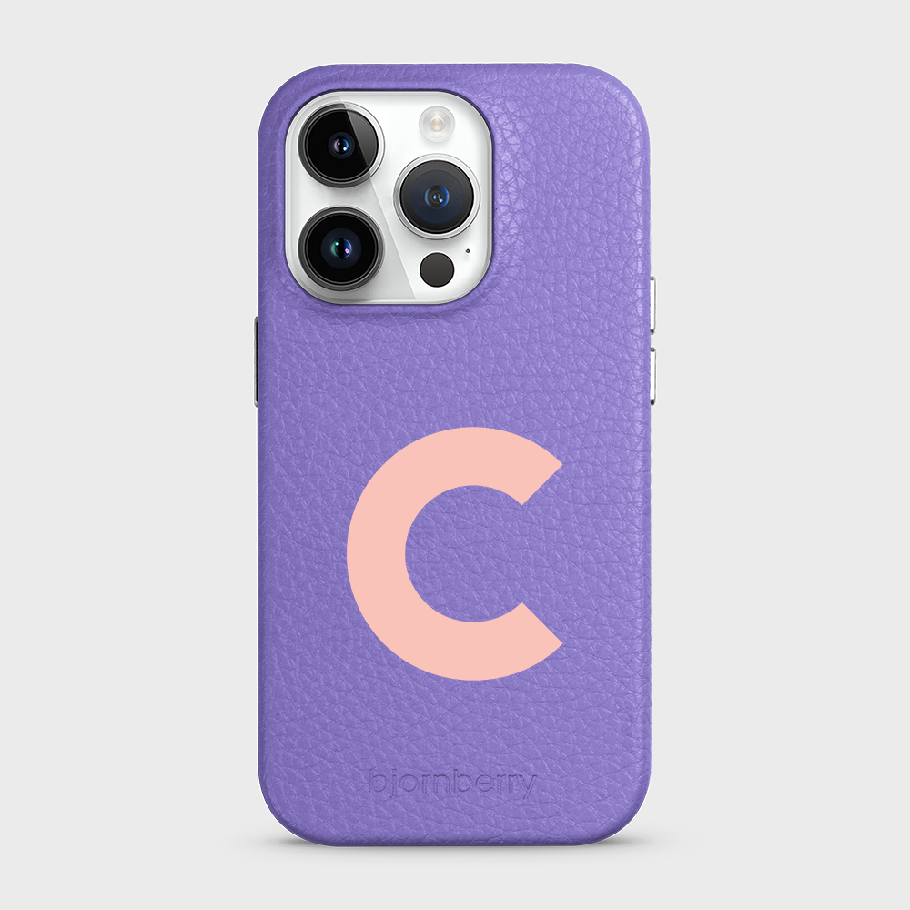 iPhone 14 Pro Personalised Leather Case - Initial - 4