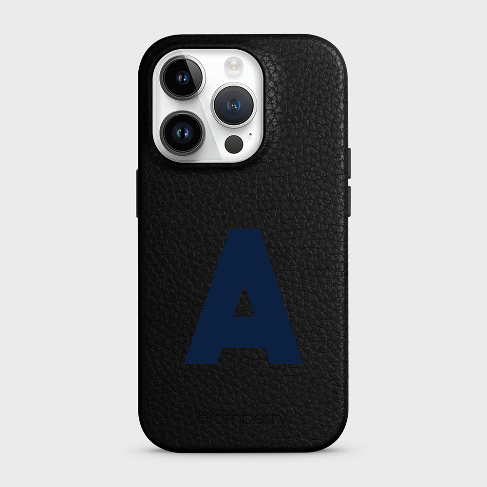 iPhone 14 Pro Personalised Leather Case - Initial - 29