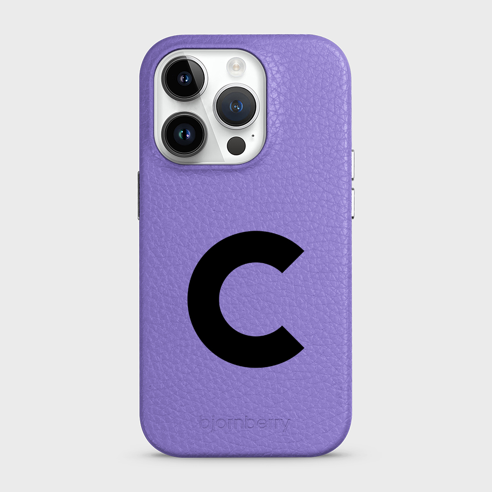 iPhone 14 Pro Personalised Leather Case - Initial - 5