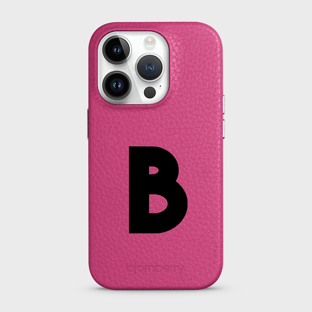 iPhone 14 Pro Personalised Leather Case - Initial - 19