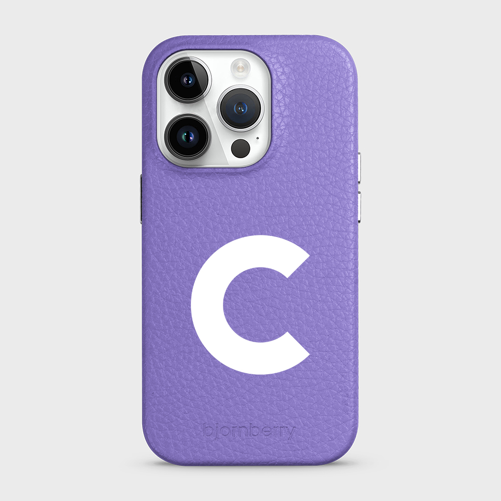 iPhone 14 Pro Personalised Leather Case - Initial - 6