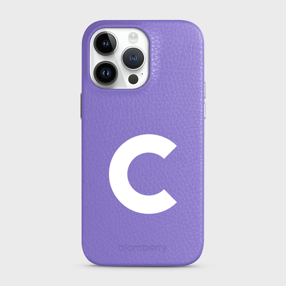 iPhone 14 Pro Max Personalised Leather Case - Initial - 14