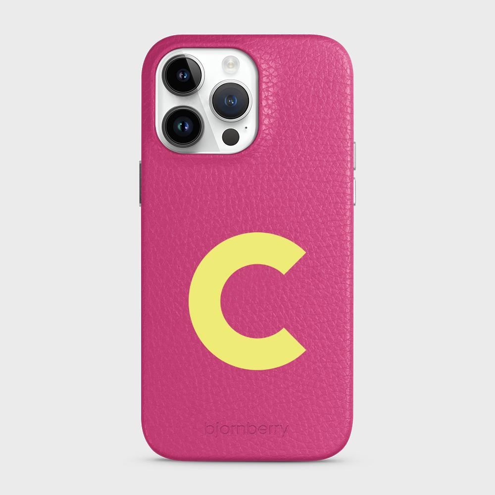 iPhone 14 Pro Max Personalised Leather Case - Initial - 2