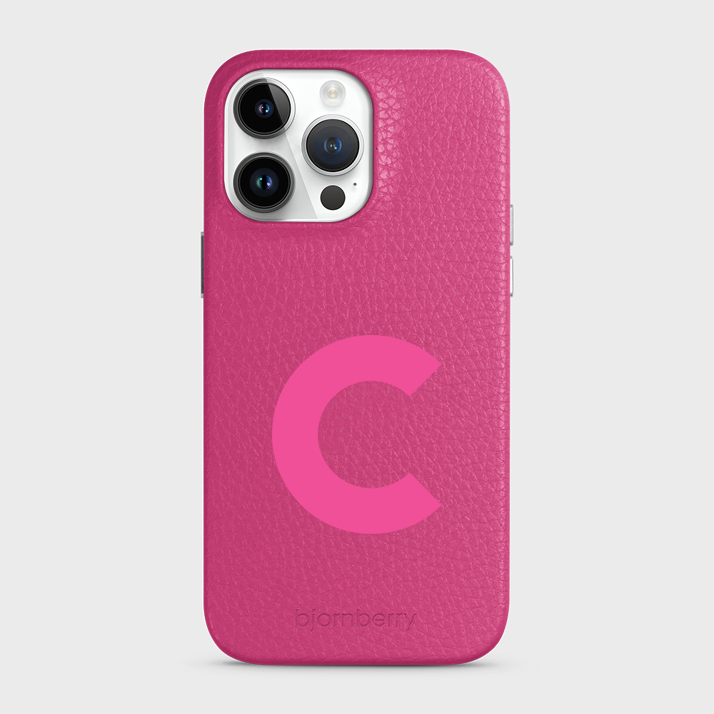 iPhone 14 Pro Max Personalised Leather Case - Initial - 3