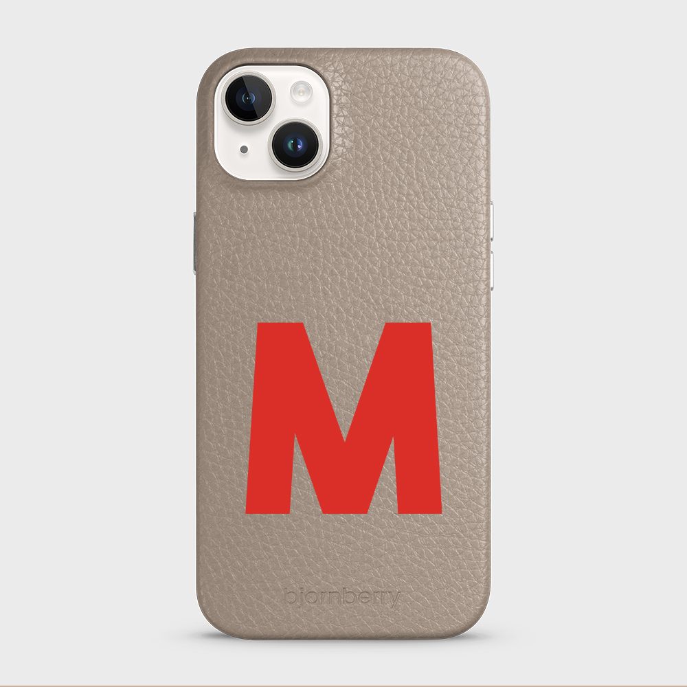 iPhone 14 Plus Personalised Leather Case - Initial - 12