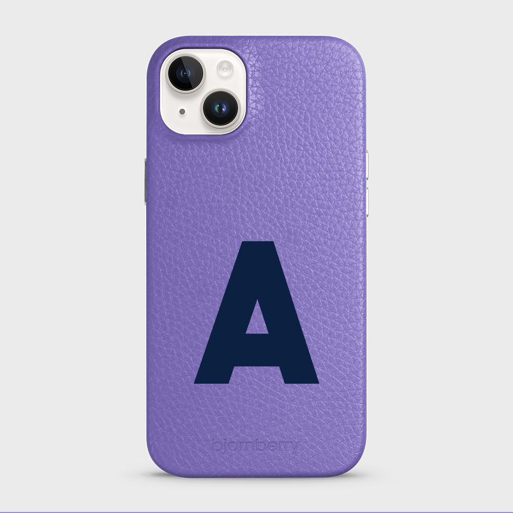 iPhone 14 Plus Personalised Leather Case - Initial - 3