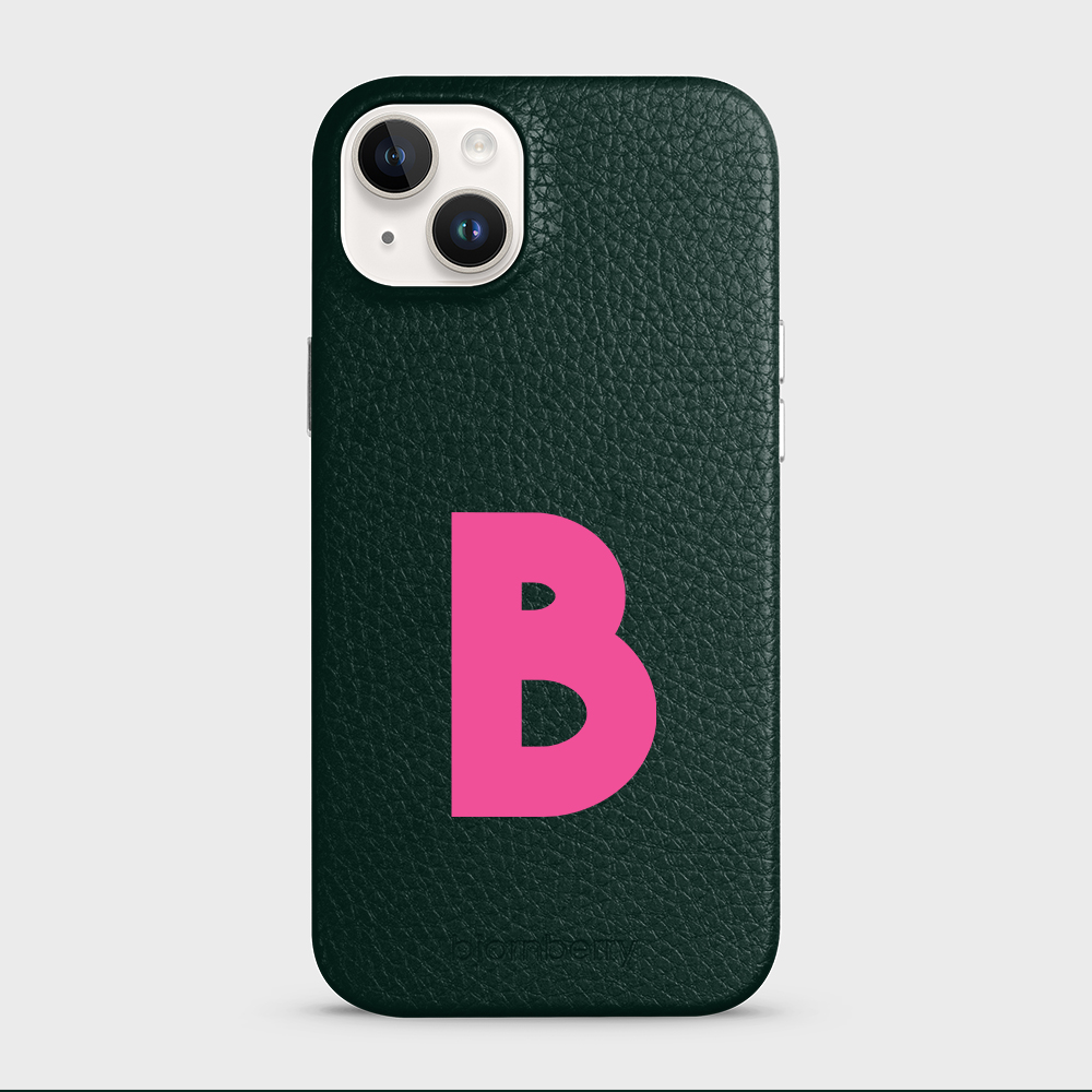 iPhone 14 Plus Personalised Leather Case - Initial - 25