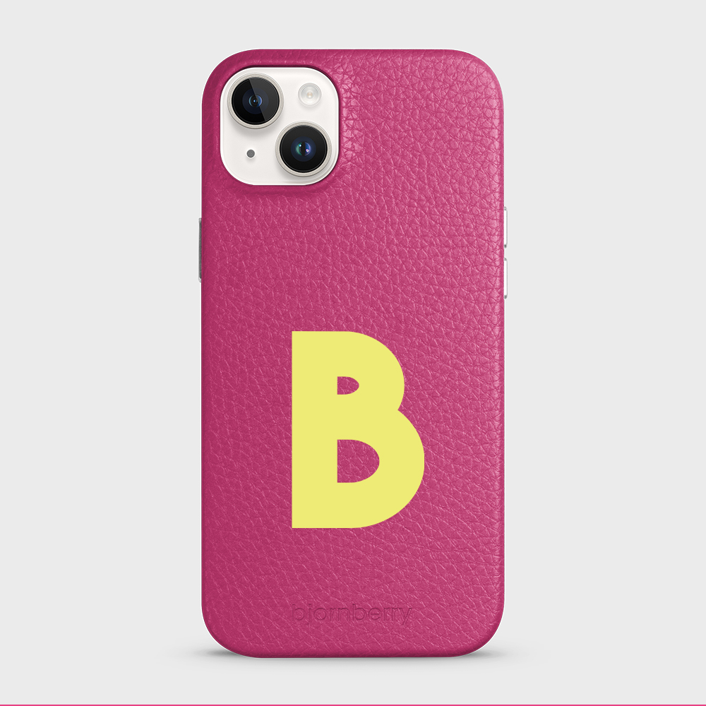 iPhone 14 Plus Personalised Leather Case - Initial - 17