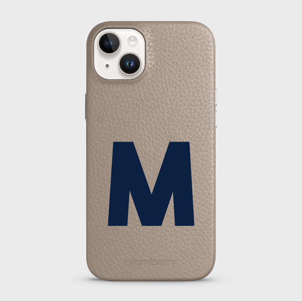 iPhone 14 Plus Personalised Leather Case - Initial - 9