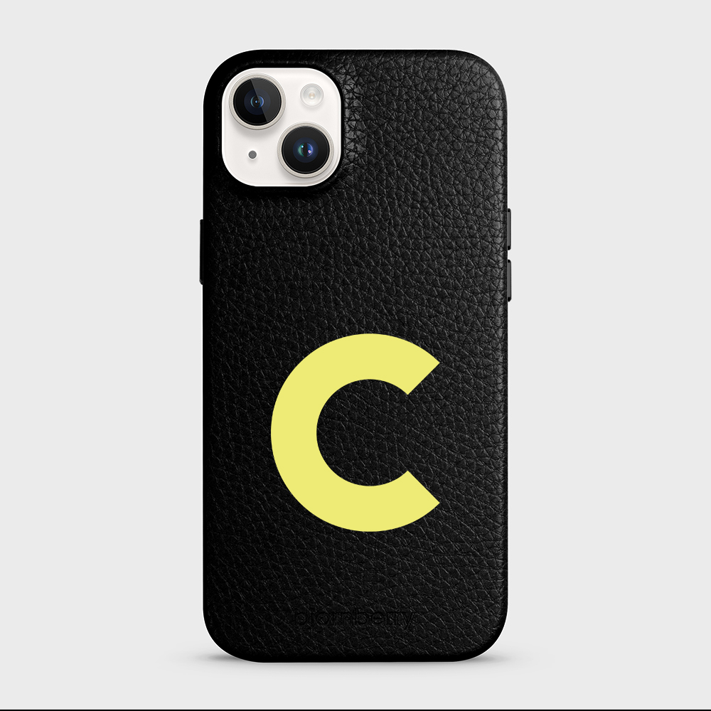 iPhone 14 Plus Personalised Leather Case - Initial - 37