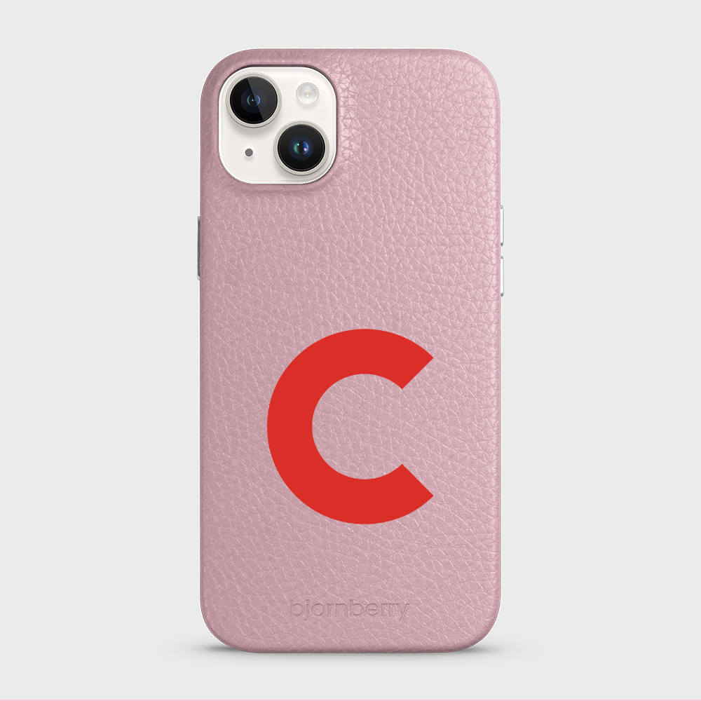 iPhone 14 Plus Personalised Leather Case - Initial - 32