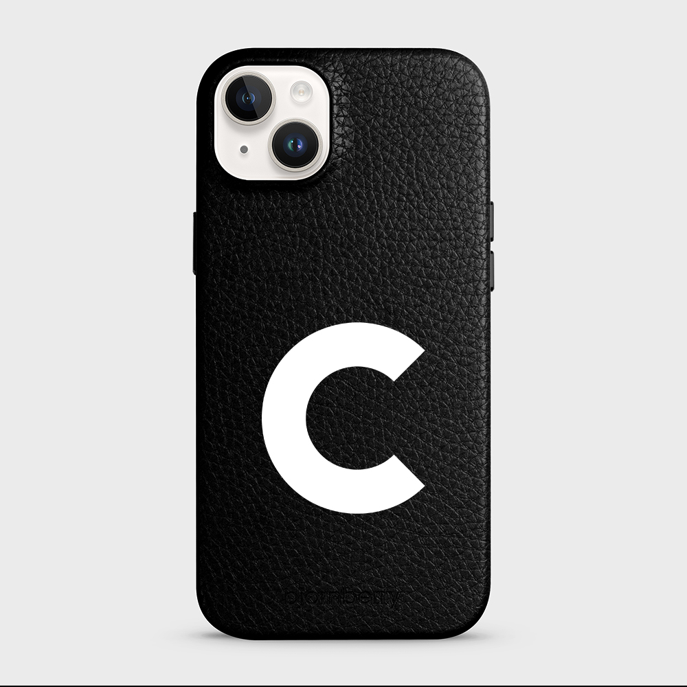 iPhone 14 Plus Personalised Leather Case - Initial - 42