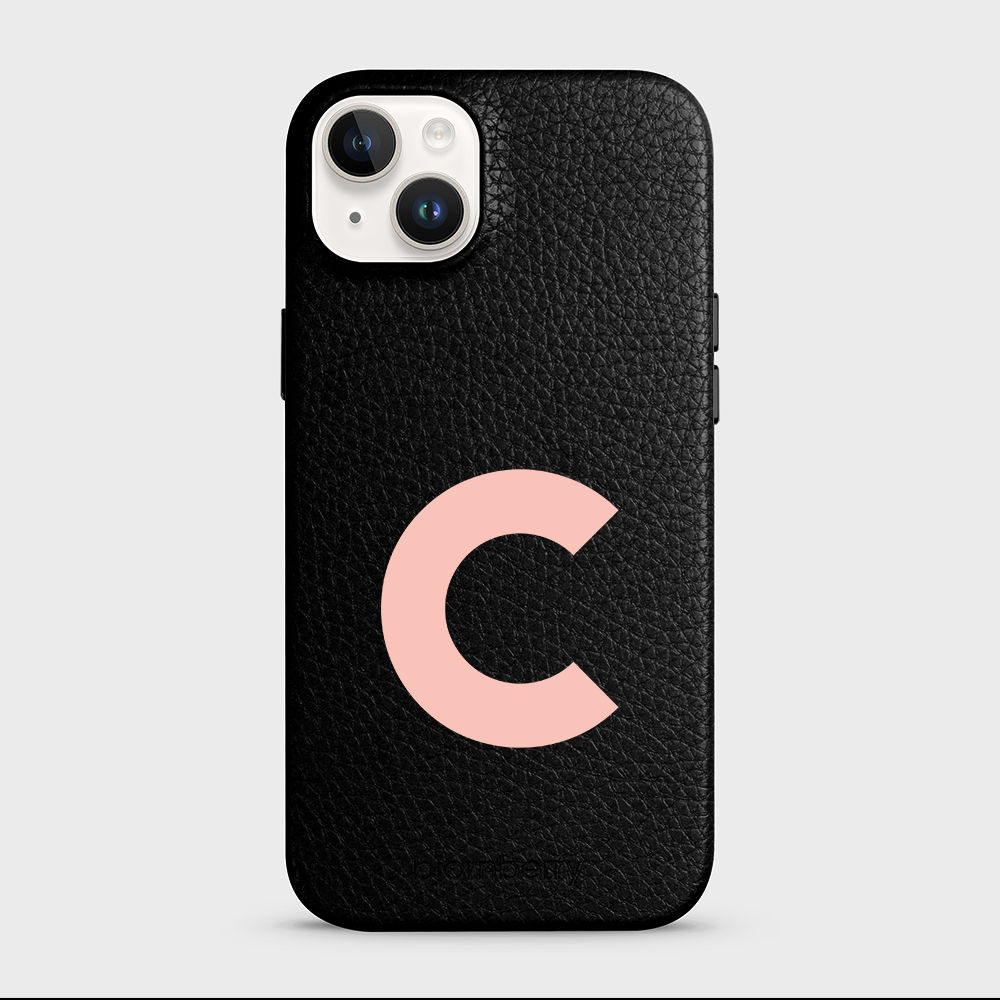 iPhone 14 Plus Personalised Leather Case - Initial - 40
