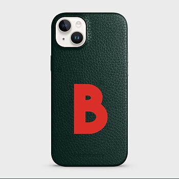 iPhone 14 Plus Personalised Leather Case - Initial