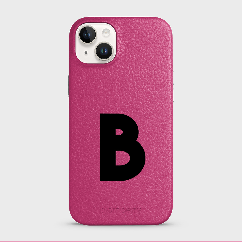 iPhone 14 Plus Personalised Leather Case - Initial - 21