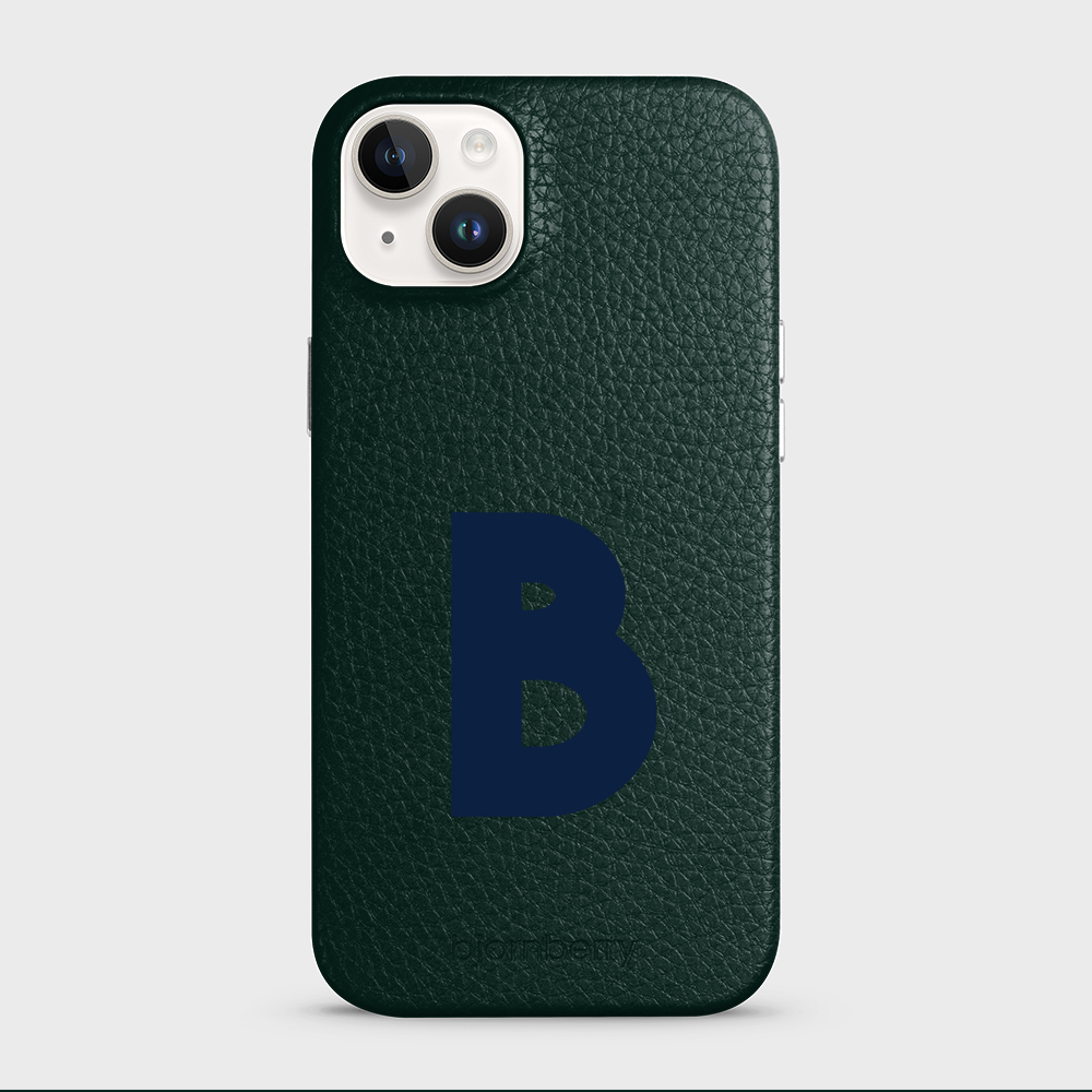 iPhone 14 Plus Personalised Leather Case - Initial - 23