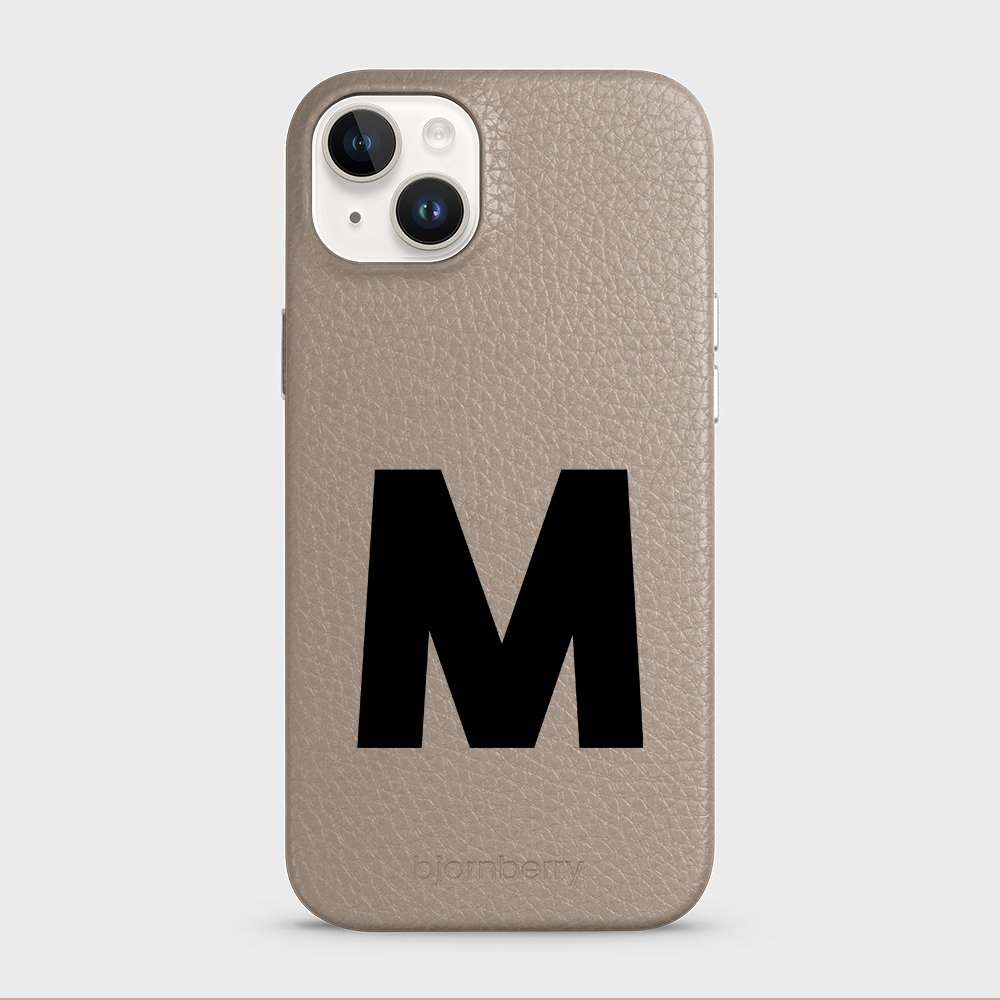 iPhone 14 Plus Personalised Leather Case - Initial - 14