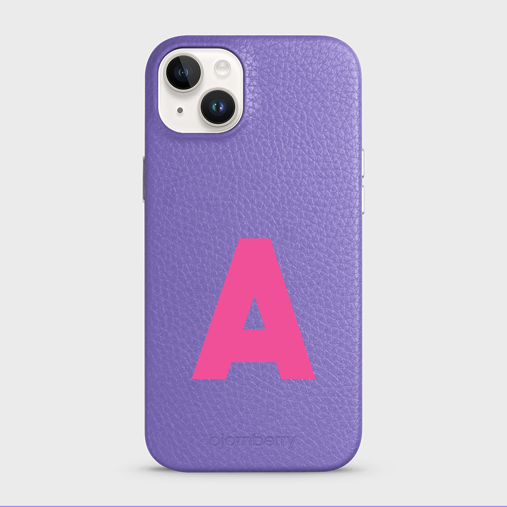 iPhone 14 Plus Personalised Leather Case - Initial - 4