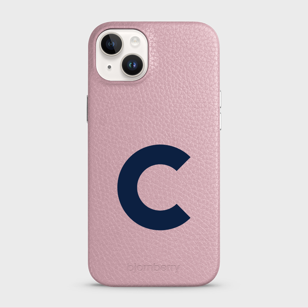 iPhone 14 Plus Personalised Leather Case - Initial - 29