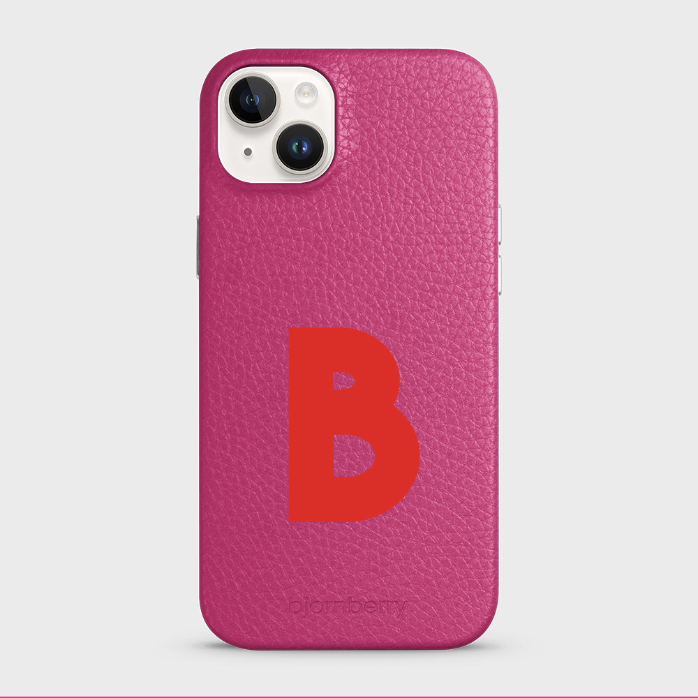 iPhone 14 Plus Personalised Leather Case - Initial - 19