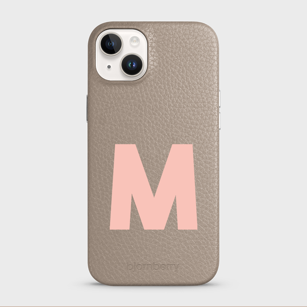 iPhone 14 Plus Personalised Leather Case - Initial - 13
