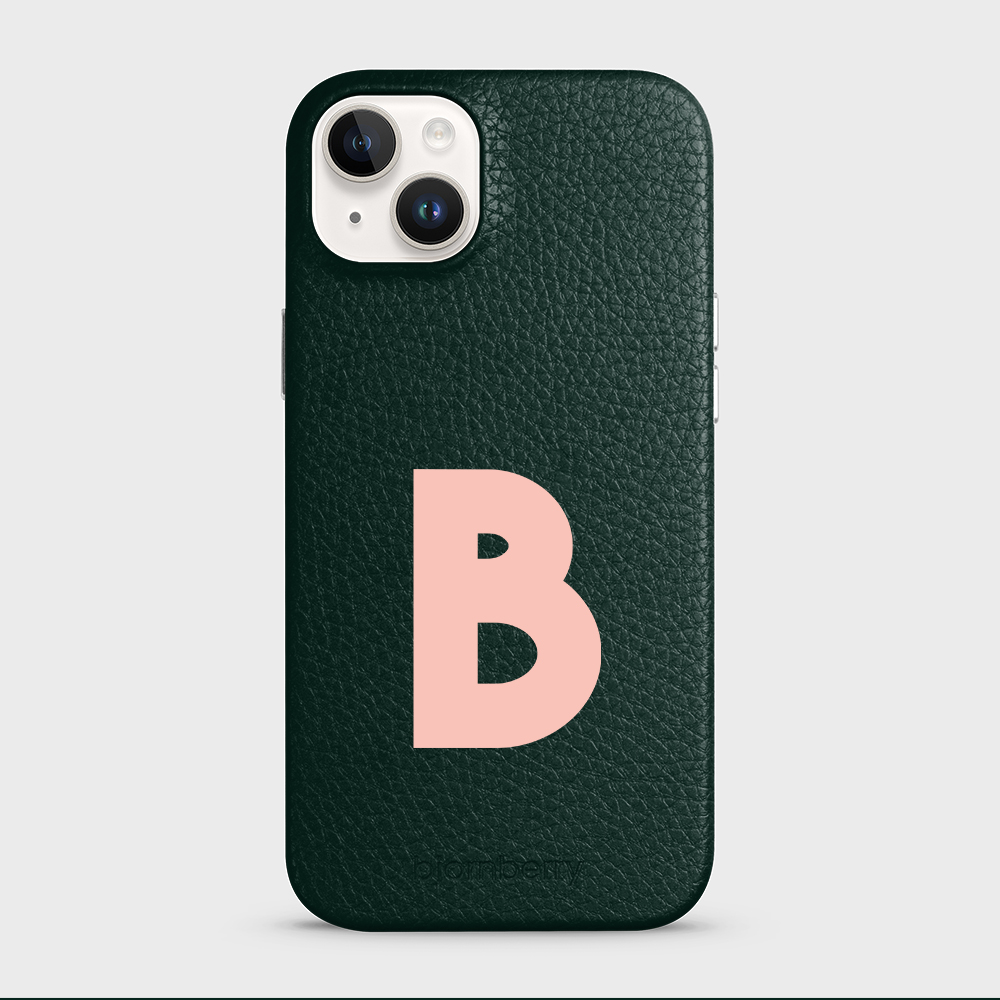 iPhone 14 Plus Personalised Leather Case - Initial - 26
