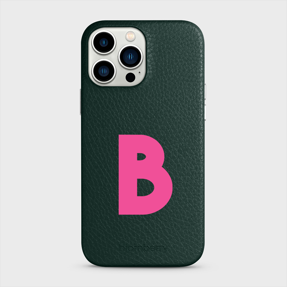 iPhone 13 Pro Max Personalised Leather Case - Initial - 17