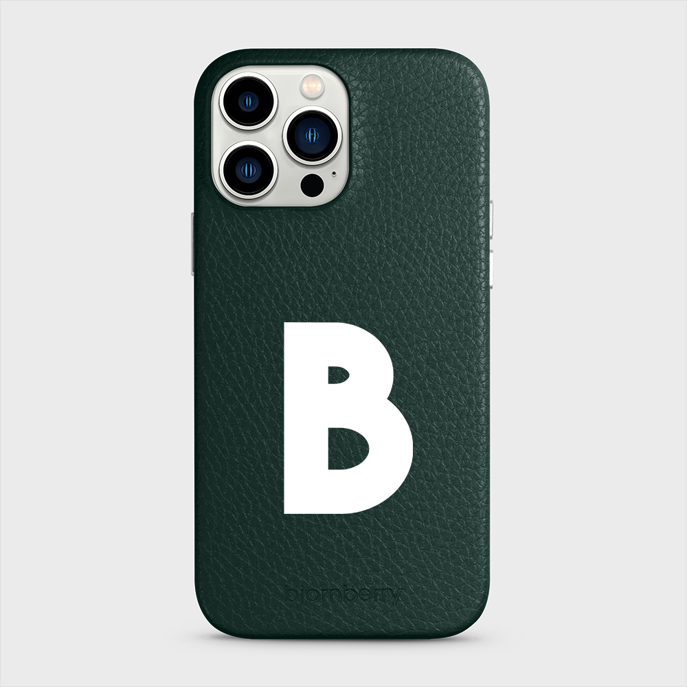 iPhone 13 Pro Max Personalised Leather Case - Initial - 21