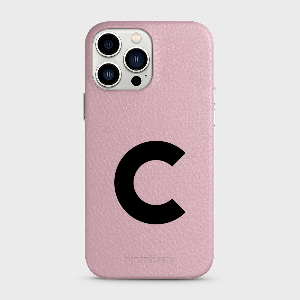 iPhone 13 Pro Max Personalised Leather Case - Initial - 33