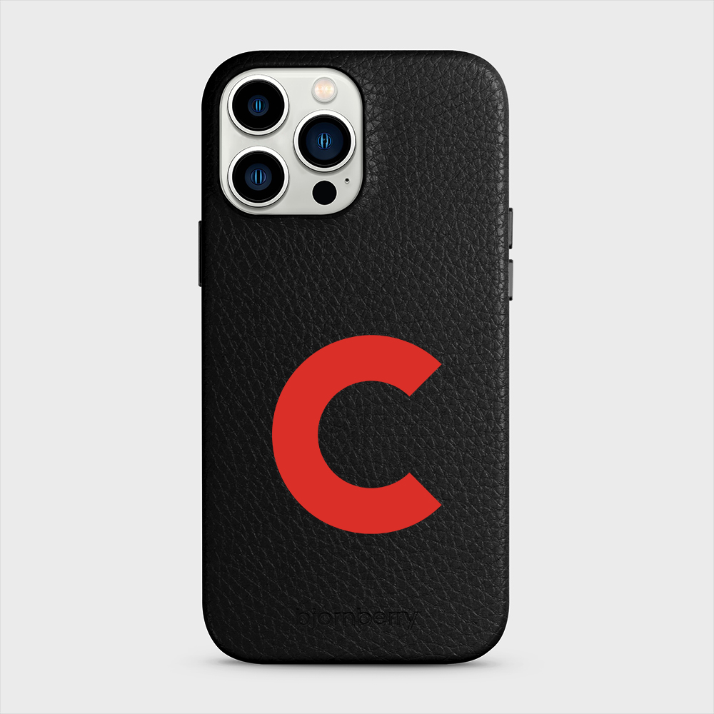 iPhone 13 Pro Max Personalised Leather Case - Initial - 37