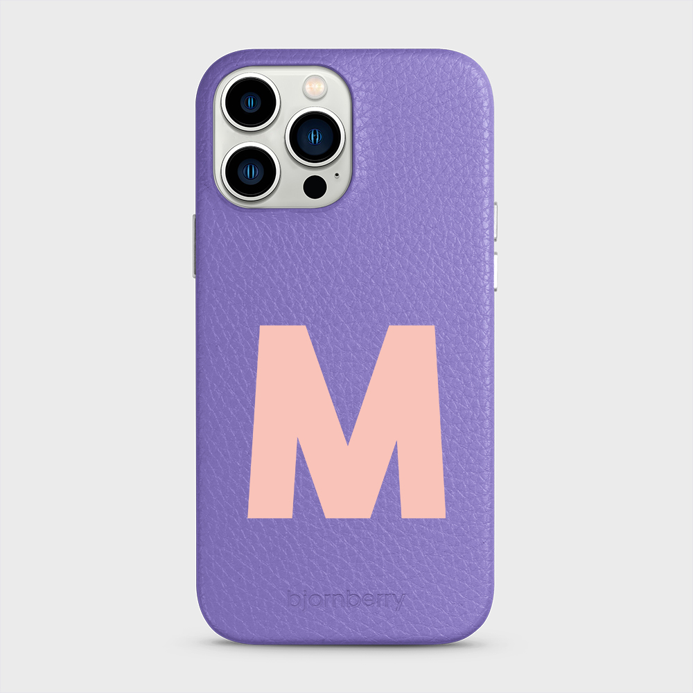 iPhone 13 Pro Max Personalised Leather Case - Initial - 26