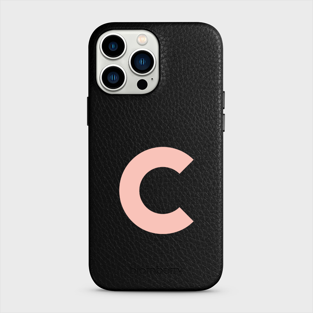 iPhone 13 Pro Max Personalised Leather Case - Initial - 38