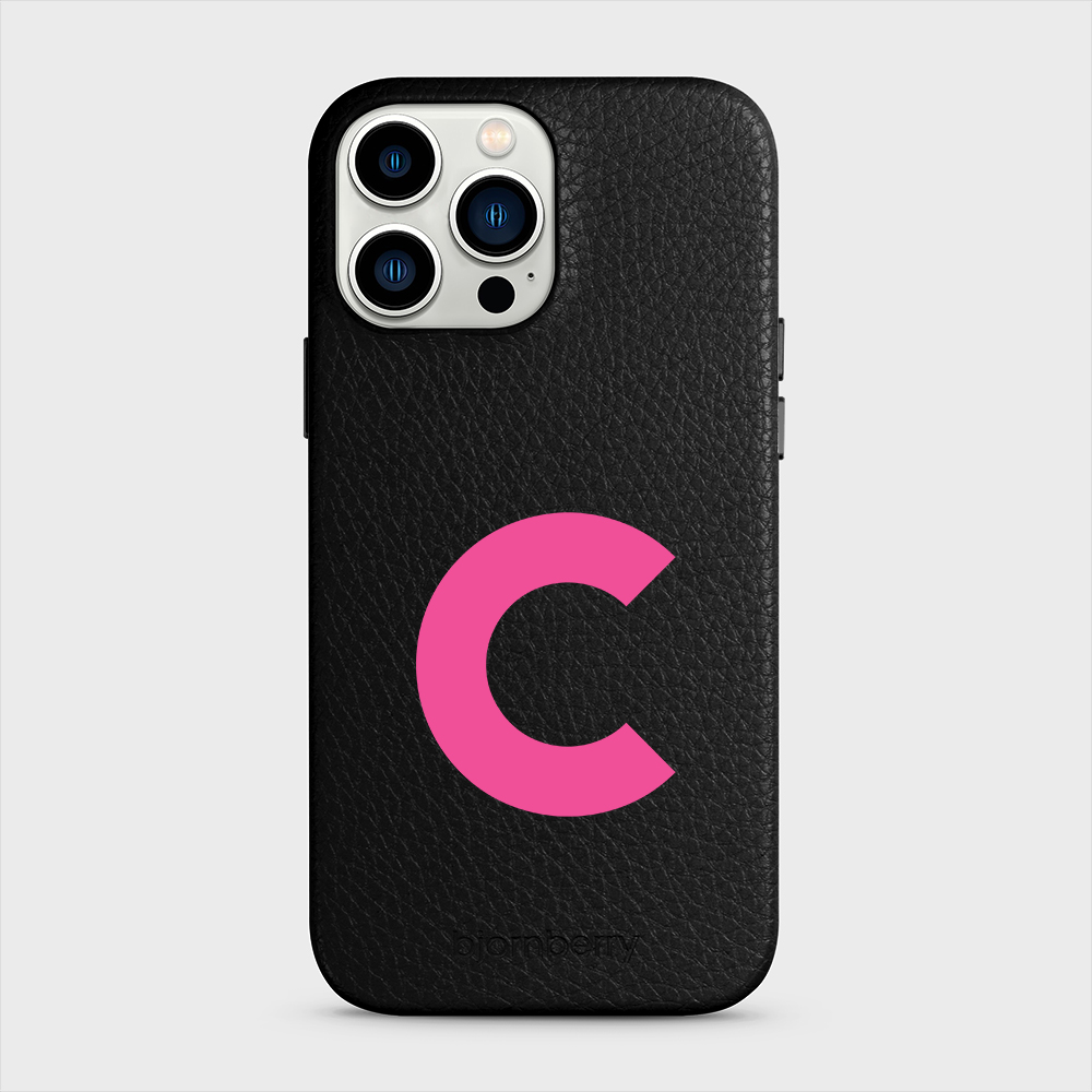 iPhone 13 Pro Max Personalised Leather Case - Initial - 36