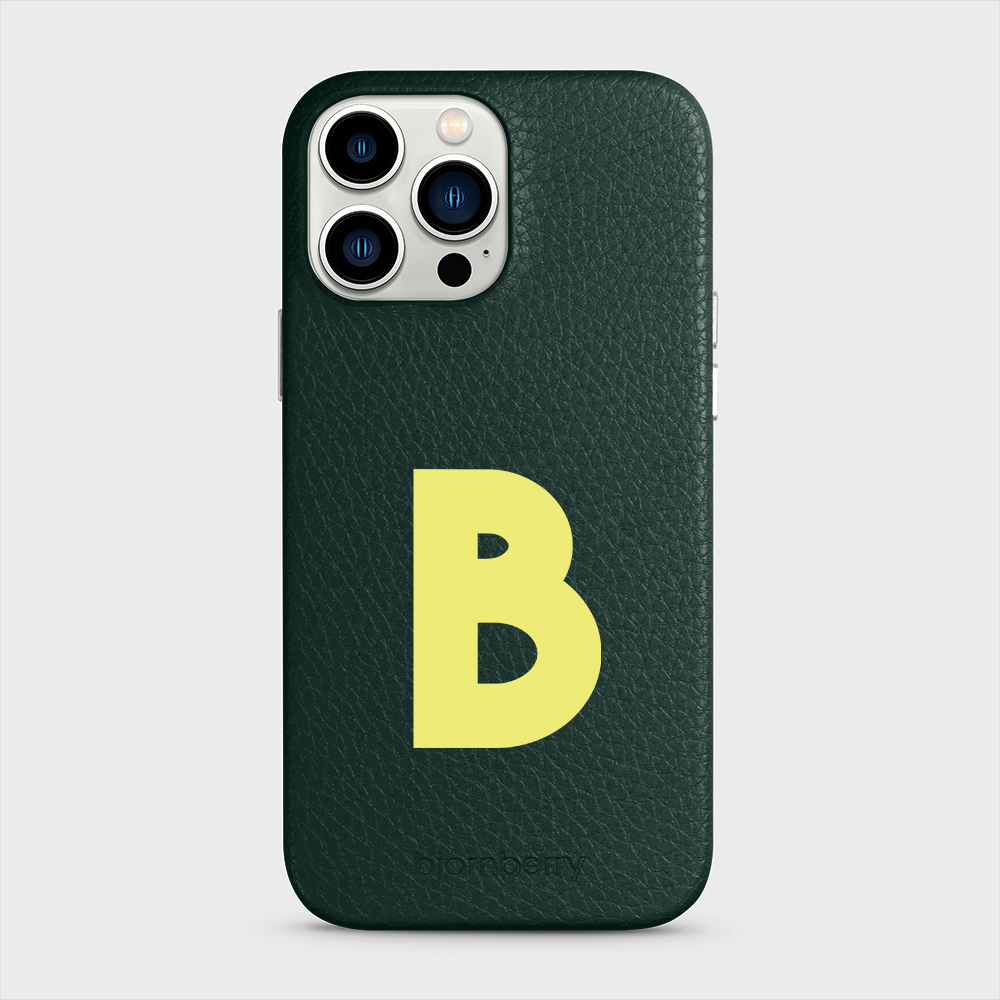 iPhone 13 Pro Max Personalised Leather Case - Initial - 16