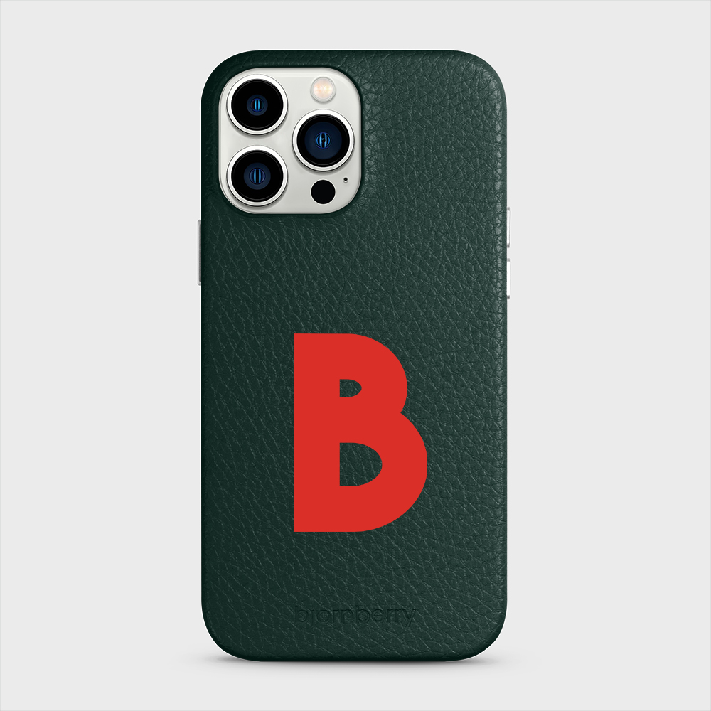 iPhone 13 Pro Max Personalised Leather Case - Initial - 18