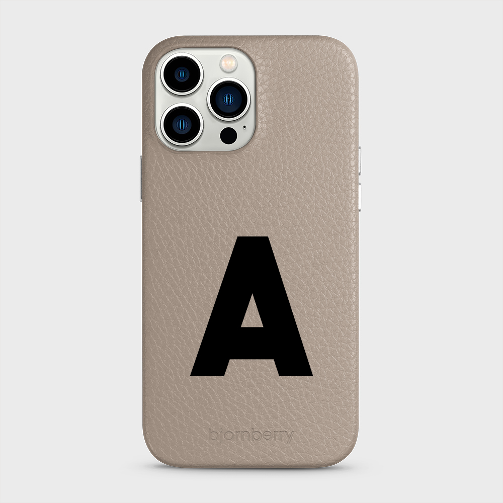 iPhone 13 Pro Max Personalised Leather Case - Initial - 6