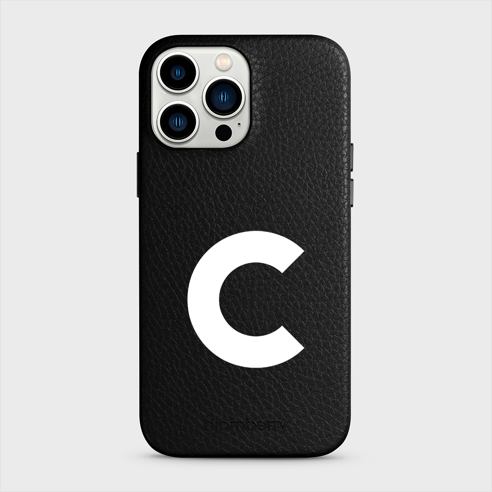 iPhone 13 Pro Max Personalised Leather Case - Initial - 40