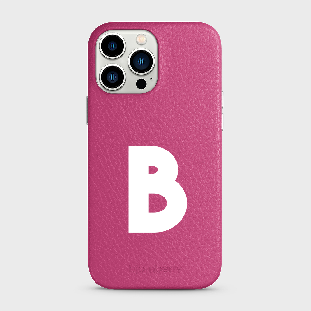 iPhone 13 Pro Max Personalised Leather Case - Initial - 14