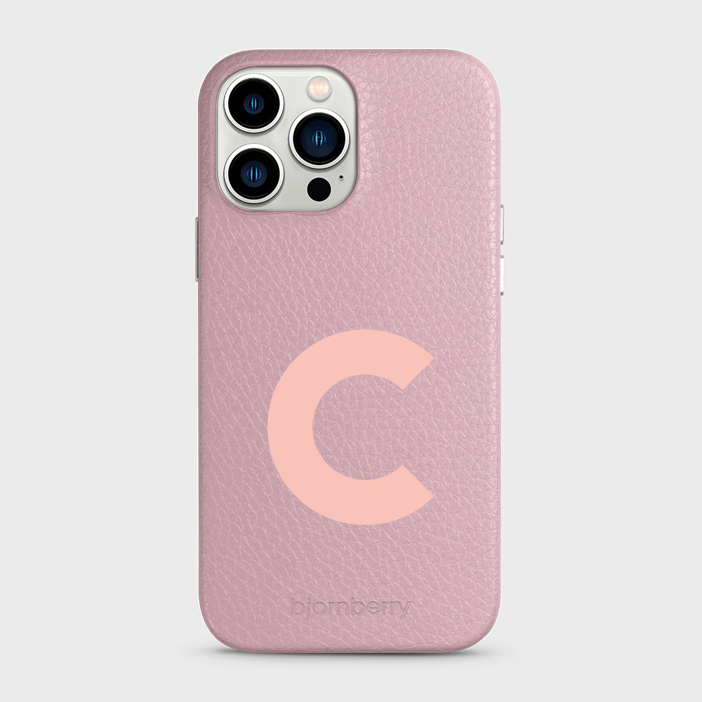 iPhone 13 Pro Max Personalised Leather Case - Initial - 32