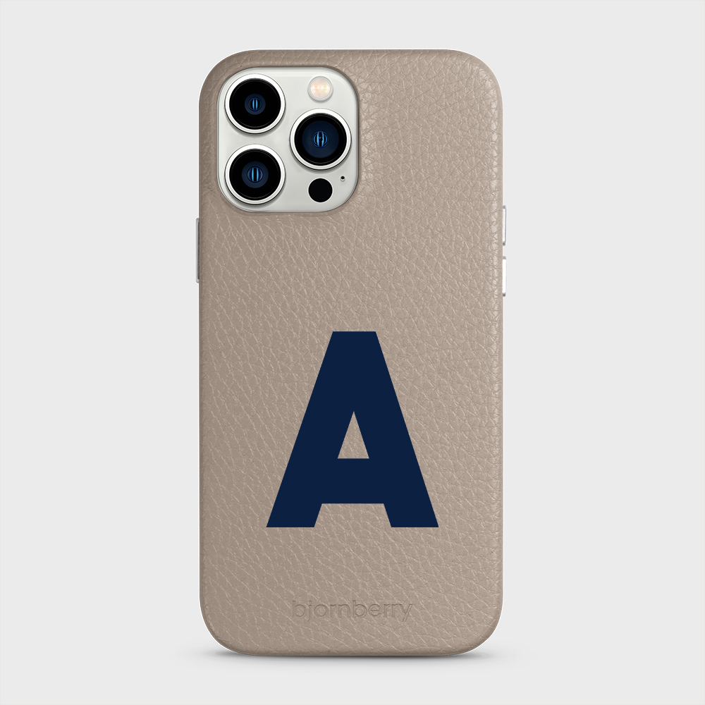 iPhone 13 Pro Max Personalised Leather Case - Initial - 2