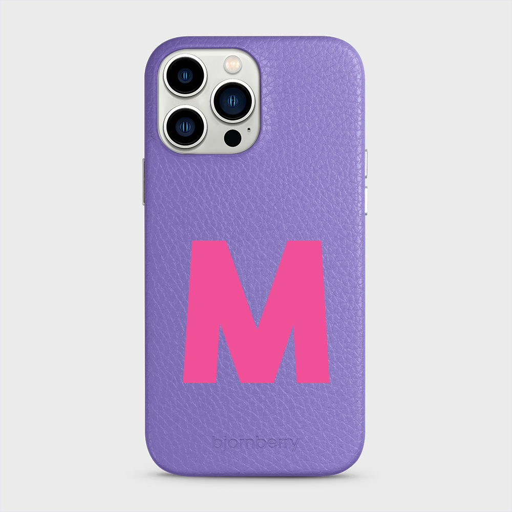 iPhone 13 Pro Max Personalised Leather Case - Initial - 24
