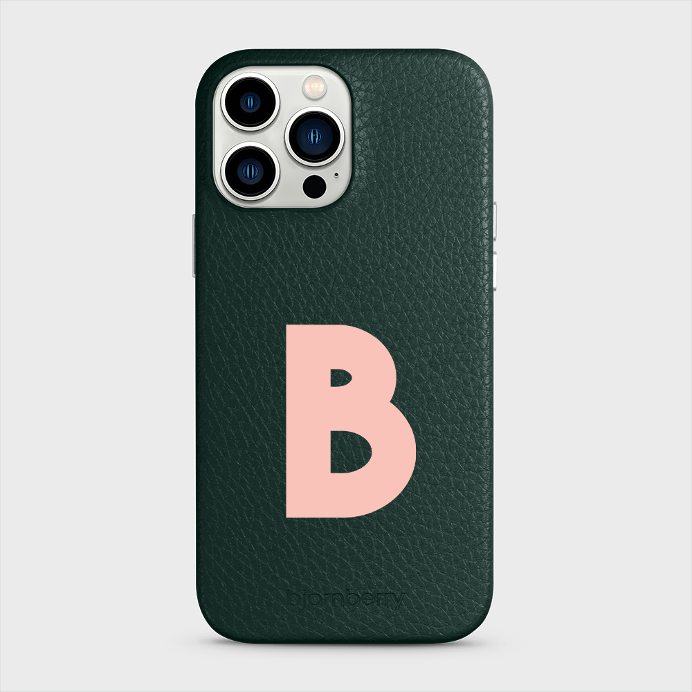 iPhone 13 Pro Max Personalised Leather Case - Initial - 19