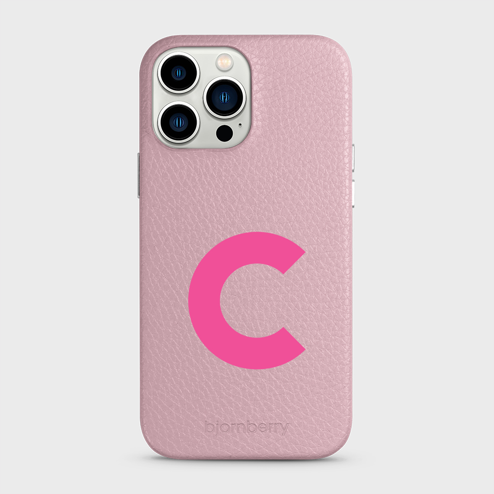 iPhone 13 Pro Max Personalised Leather Case - Initial - 30