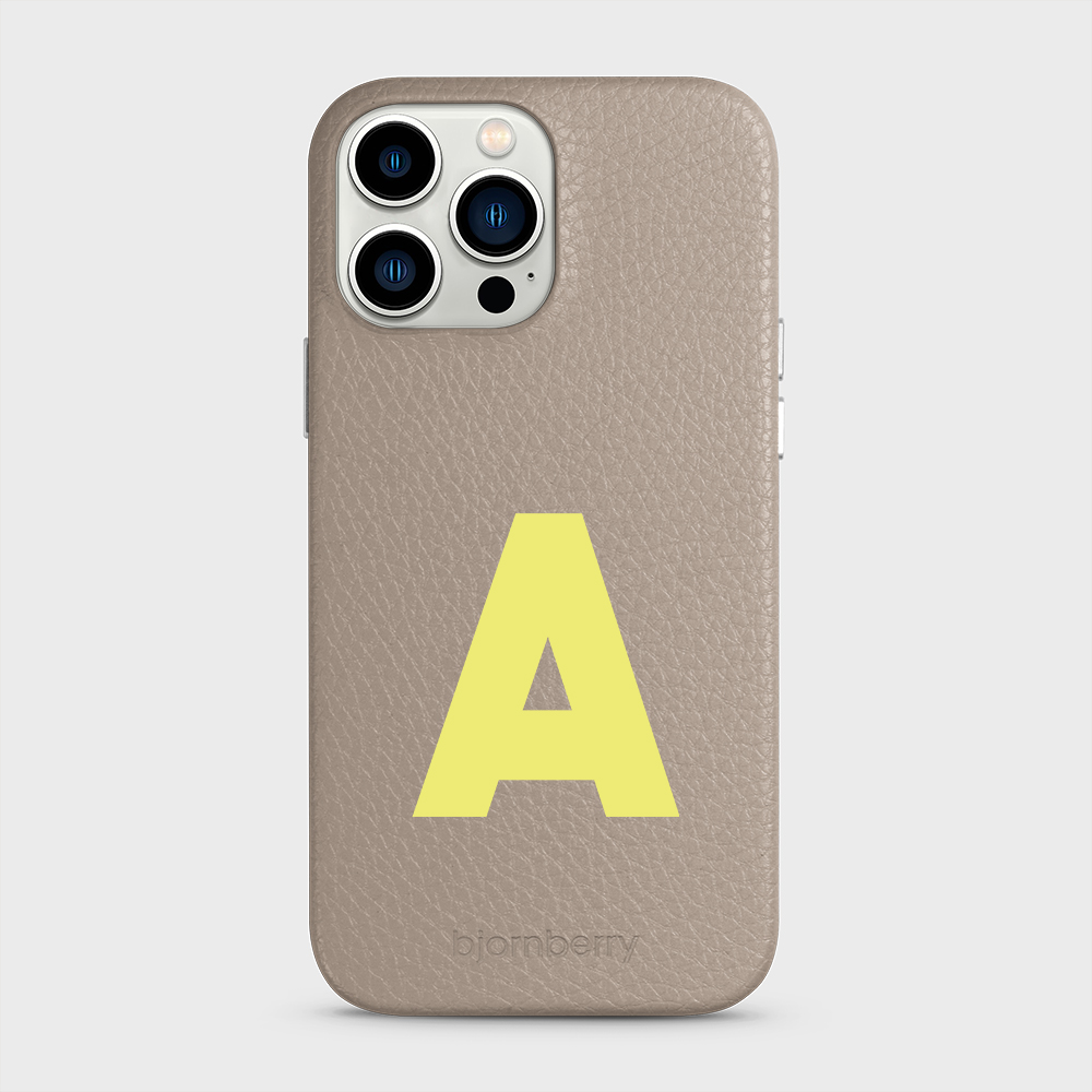 iPhone 13 Pro Max Personalised Leather Case - Initial - 3