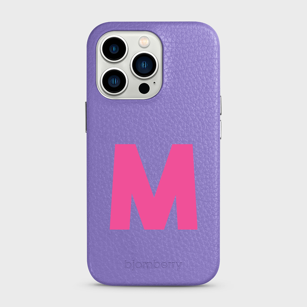 iPhone 13 Pro Personalised Leather Case - Initial - 3