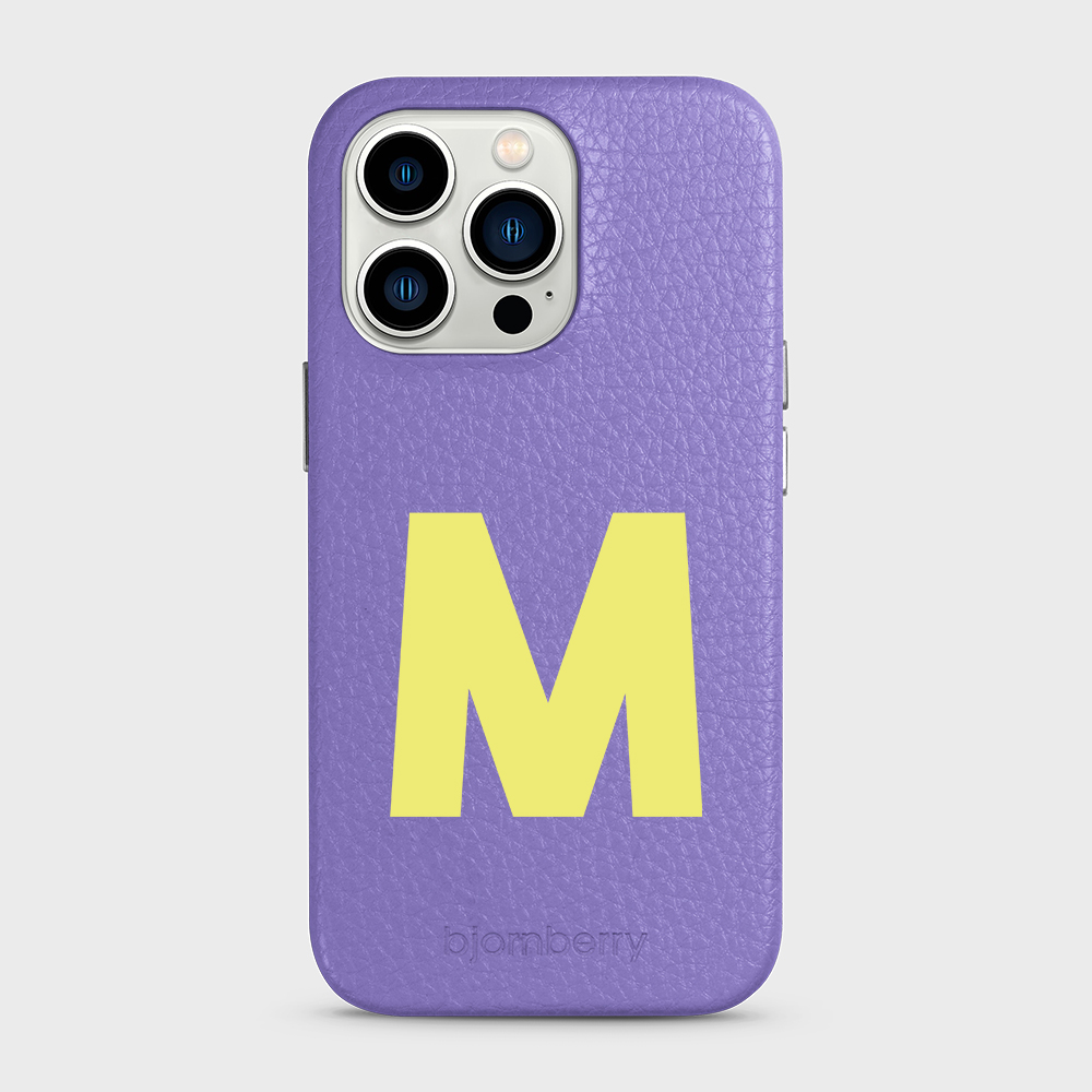 iPhone 13 Pro Personalised Leather Case - Initial - 2