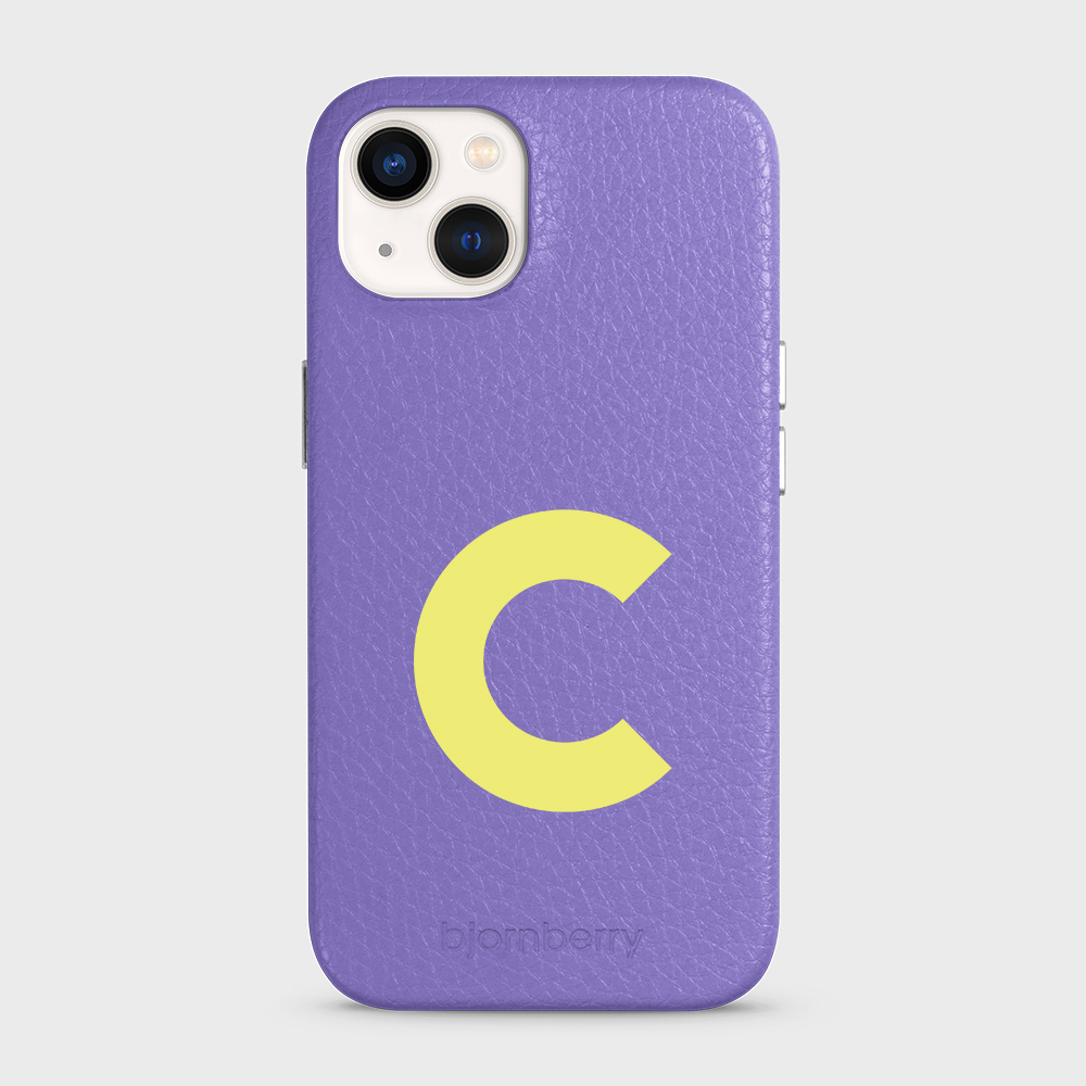 iPhone 13 Personalised Leather Case - Initial - 2