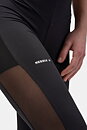Black Mesh Design Leggings, black