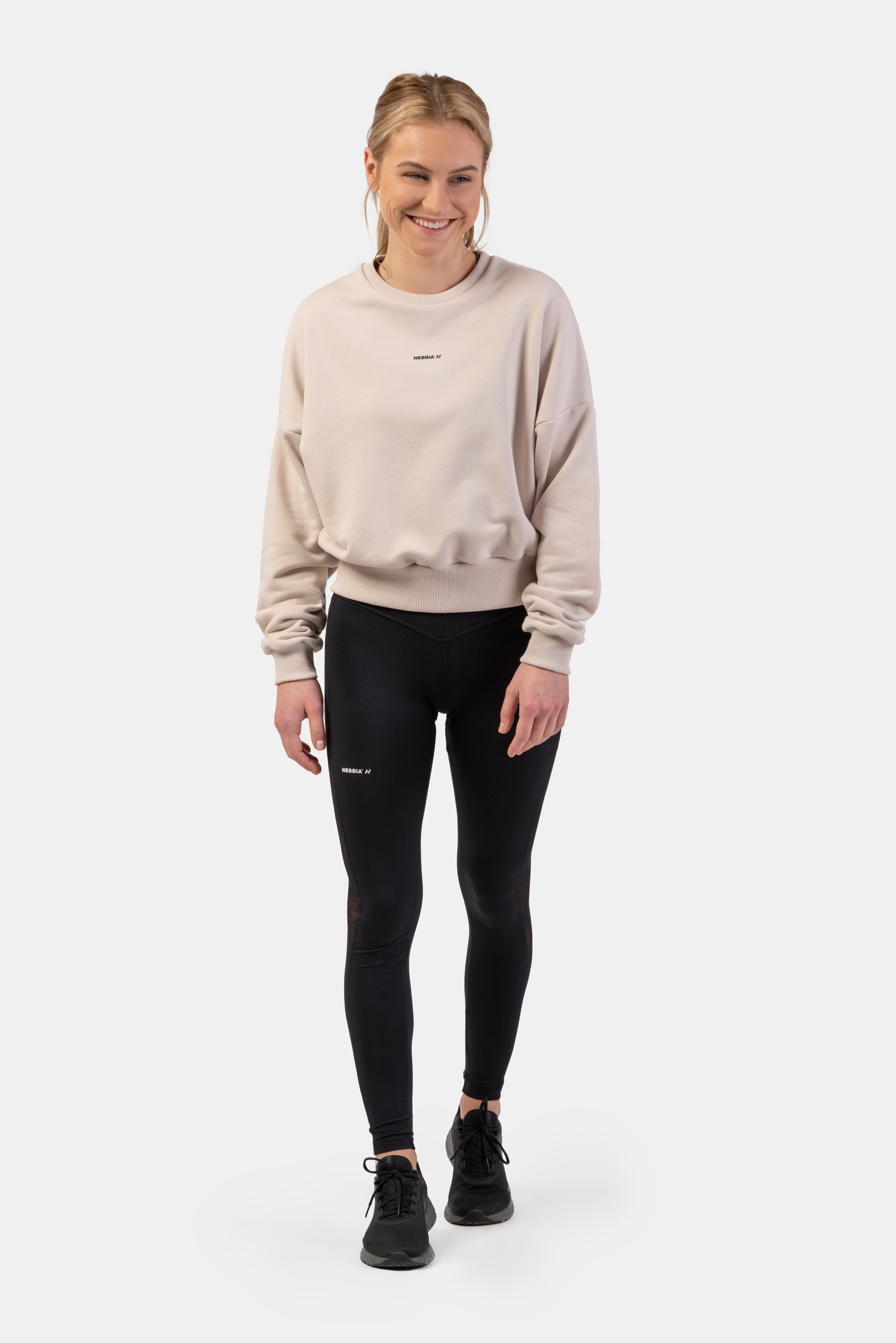 Black Mesh Design Leggings, black - 3