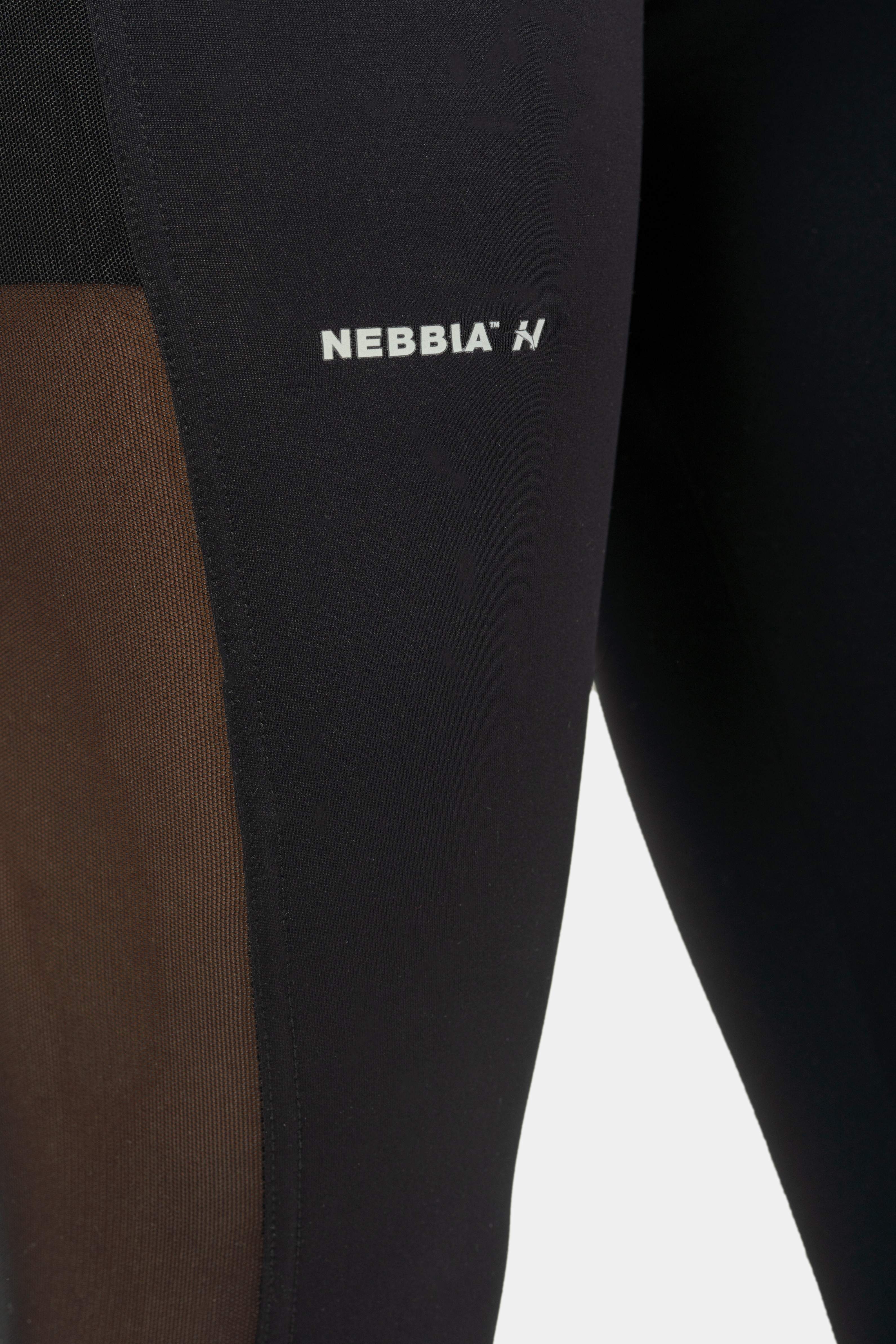 Black Mesh Design Leggings, black - 6